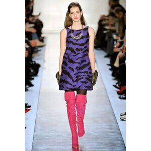 MOSCHINO Dress Tiger Print Wool Blend size 10